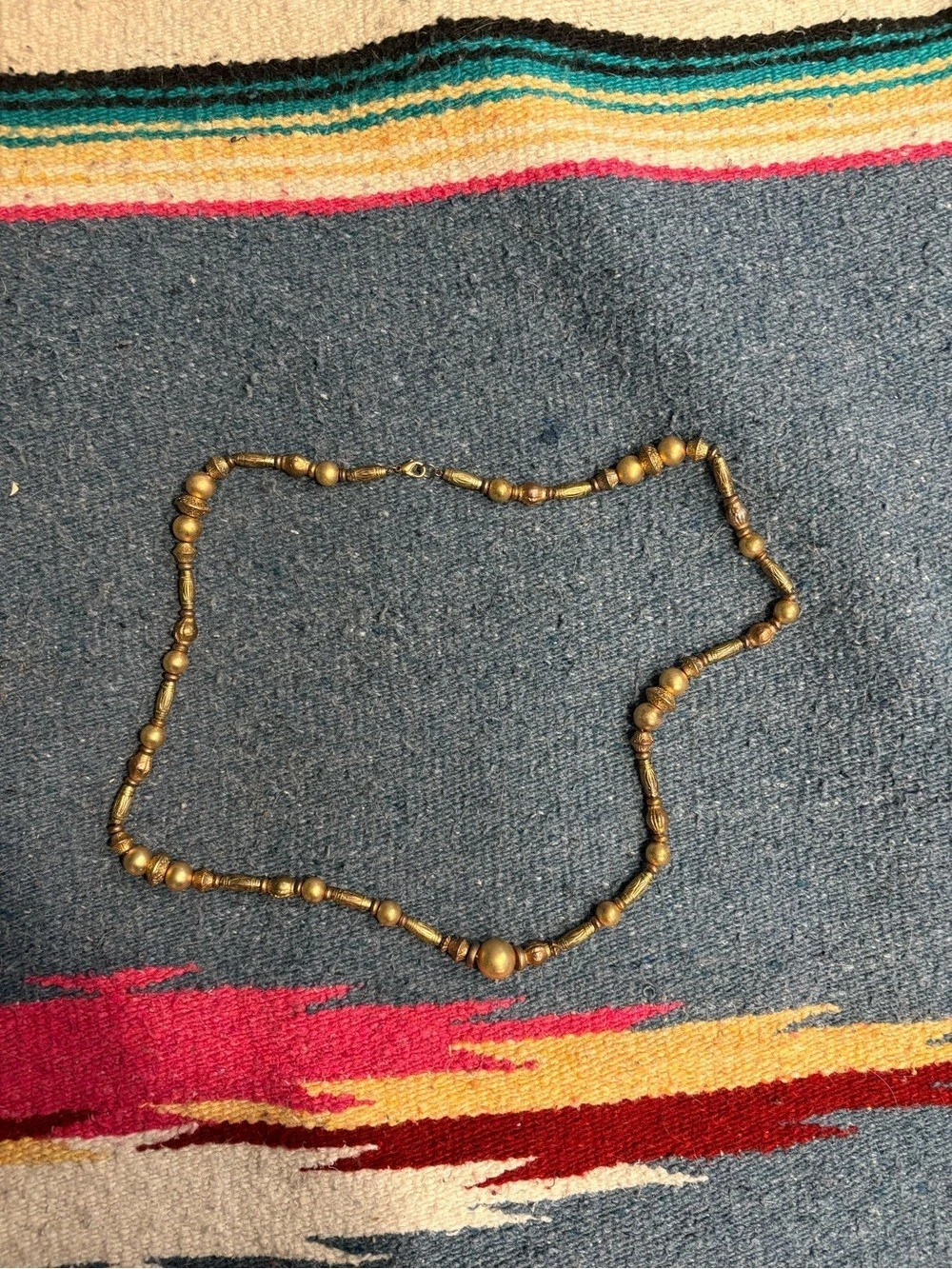 Beaded Necklace in Brown & Gold